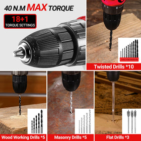 Multi-function drills handle wood, metal, and plastic projects with ease.
