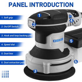 DEKOPRO sander with six speeds for versatile sanding control