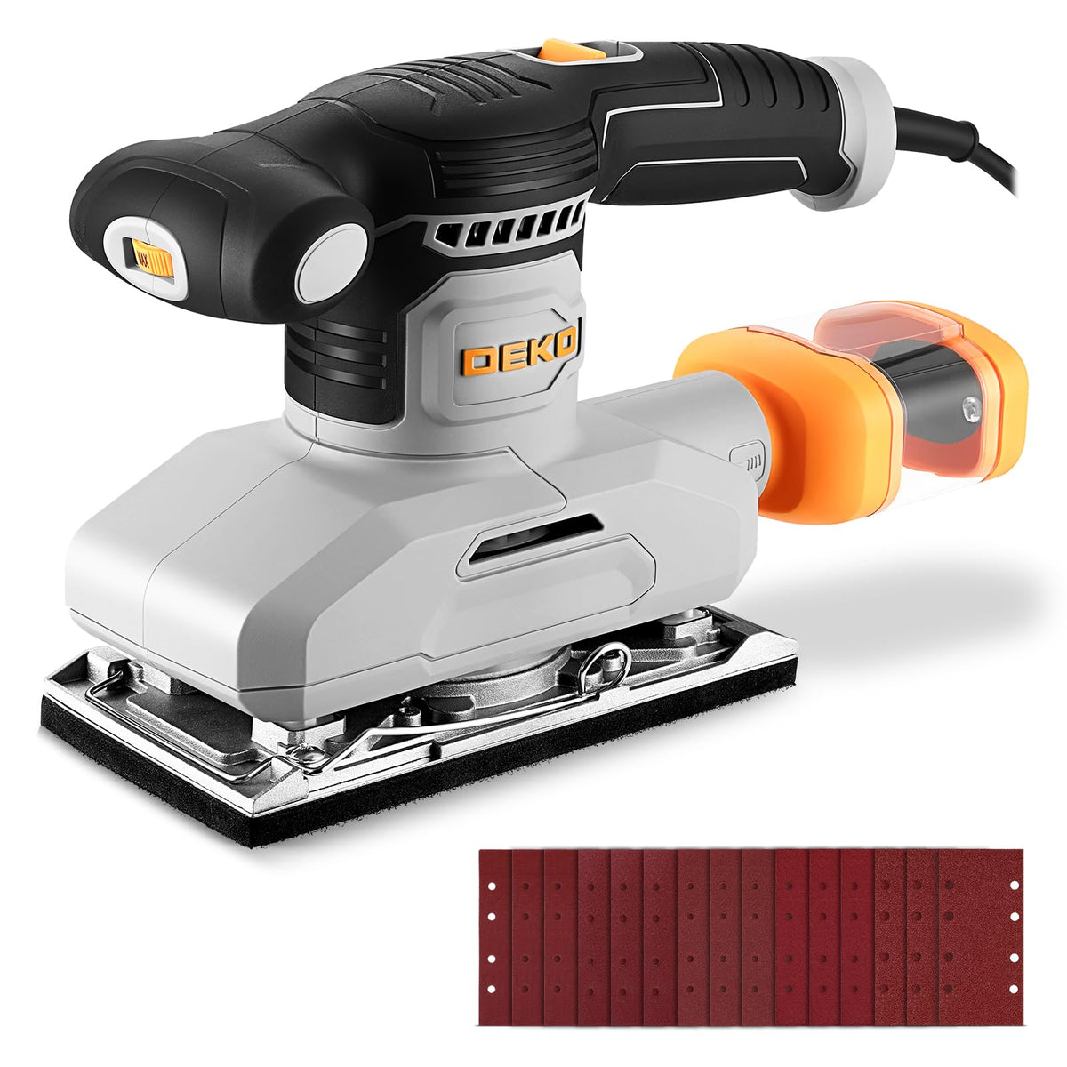 DEKOPRO palm sander front view for precision work