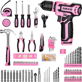 DEKOPRO pink drill charger enabling fast recharging between tasks.