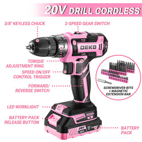 DEKOPRO pink drill toolbox keeps tools organized and portable