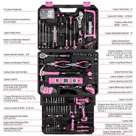 DEKOPRO pink cordless drill in the box enables quick furniture assembly