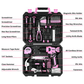 DEKOPRO pink tool-kit case keeping tools organized for DIY projects