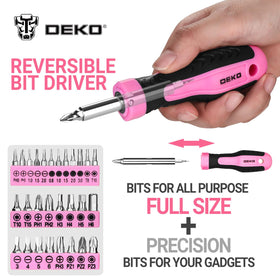 DEKOPRO pink tool set women measuring tape shows precise distance planning