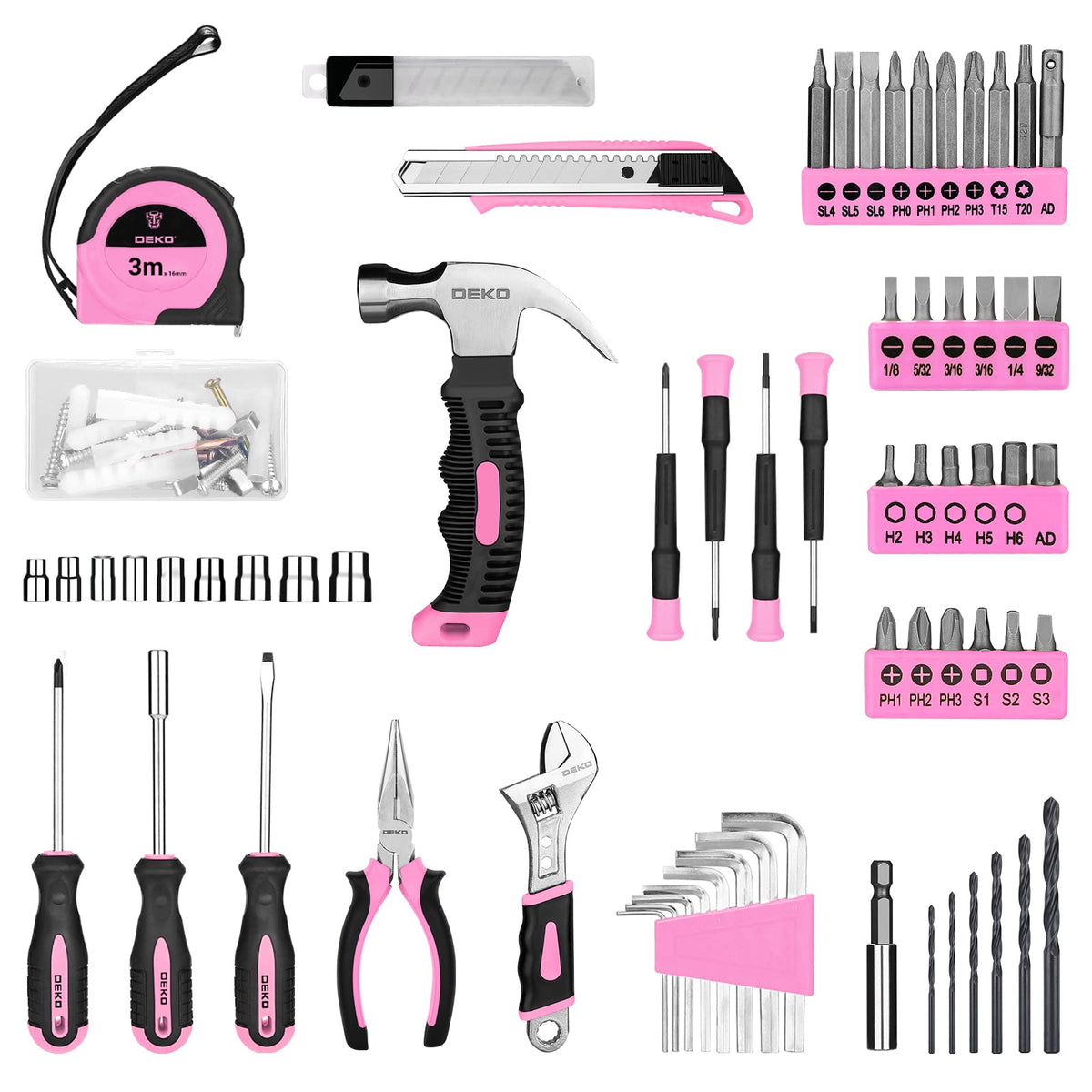 DEKOPRO pink precision screwdrivers set for small fasteners