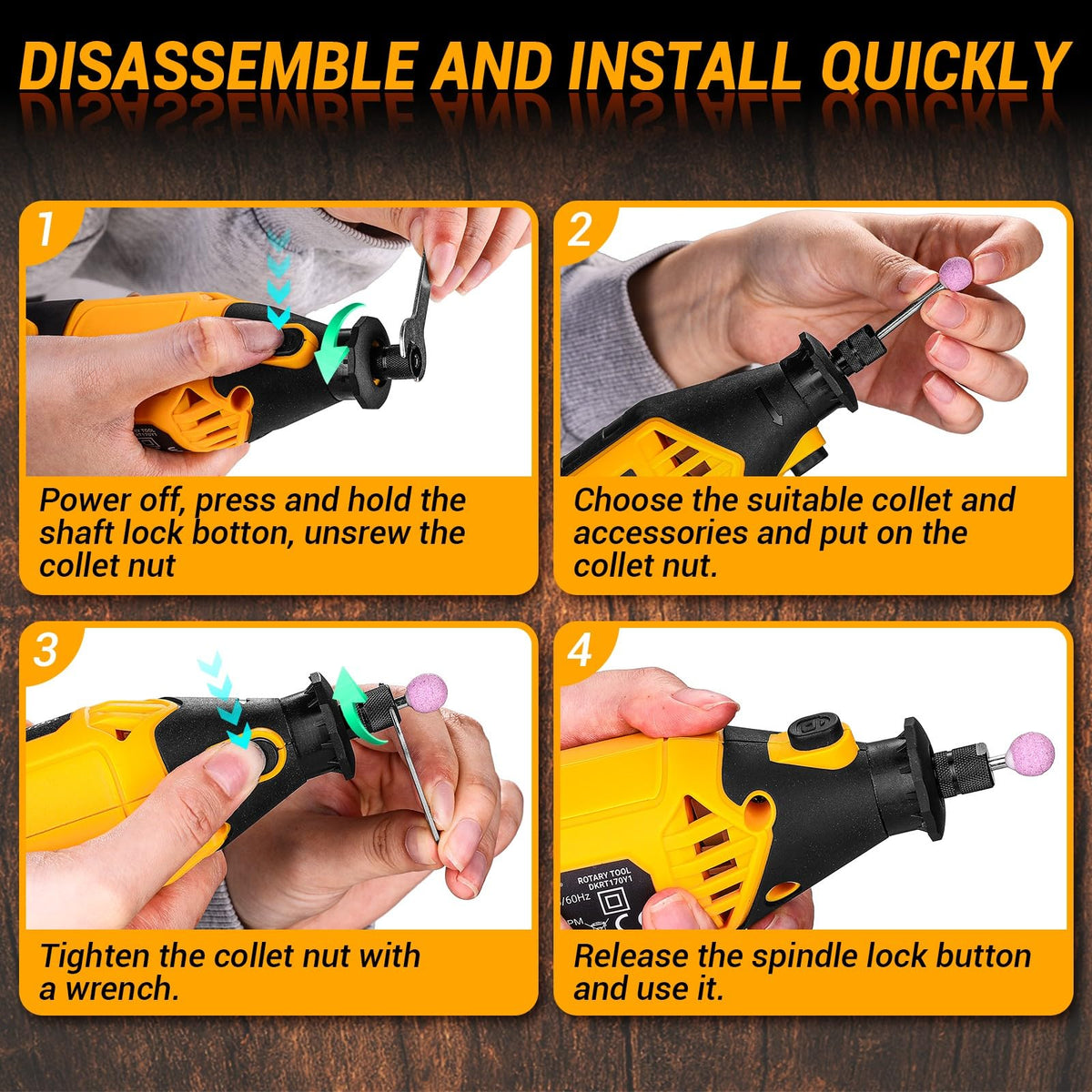 DEKOPRO buffing wheel restores surfaces and removes small defects with polish.