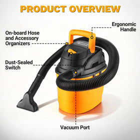 Compact portable DEKOPRO vacuum ideal for quick cleaning