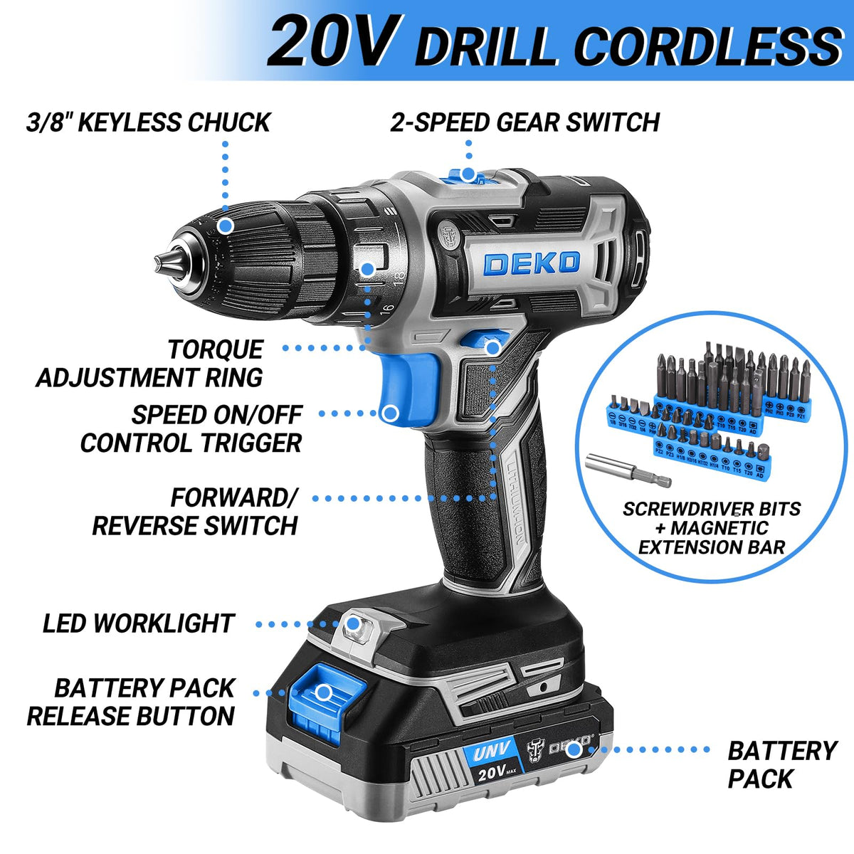 DEKOPRO toolbox case with drill keeps tools organized on the go.