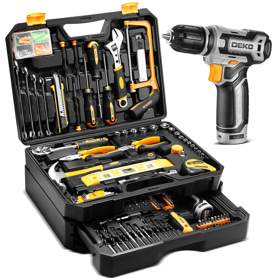 DEKOPRO tool kit box drill set: portable storage for DIY projects