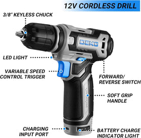 DEKOPRO Type-C charging drill keeps you powered during home installations.