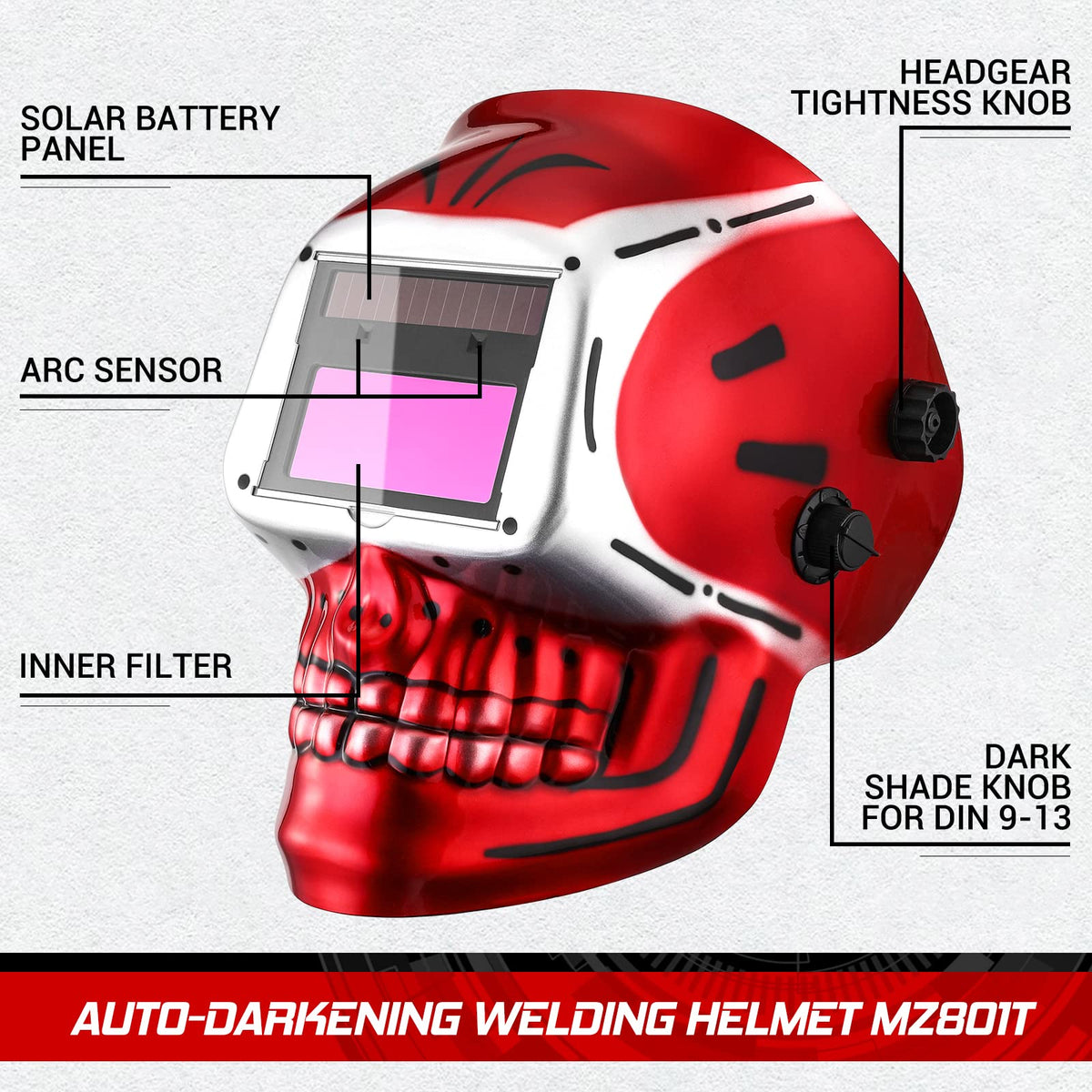 DEKOPRO welding helmet upgraded headgear with adjustable fit for comfort