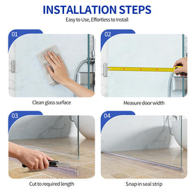 Delamu clear shower seal with rigid core and soft sweep in view