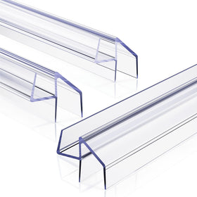 Delamu 3Pack bottom seal for 3/8 inch frameless doors in clear finish prevents leaks