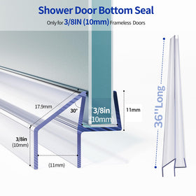Delamu snap-on bottom seal illustrates tool-free replacement for frameless doors