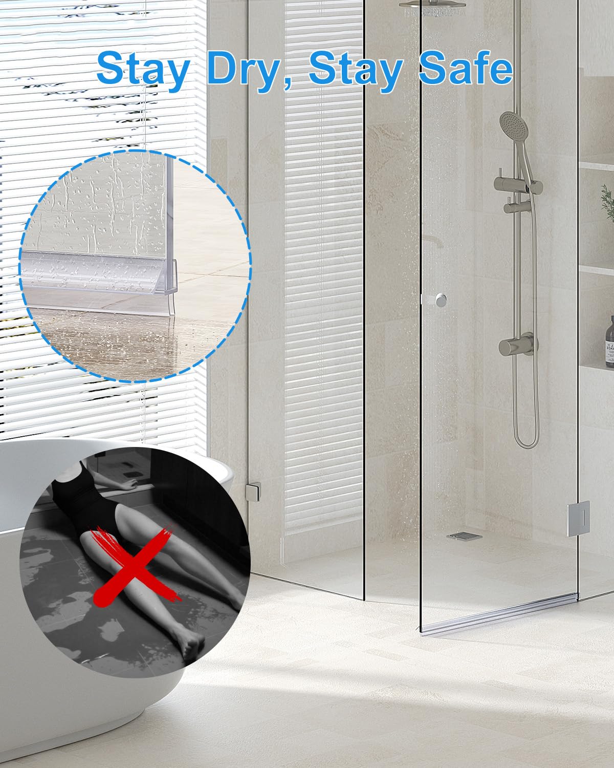 Rigid PVC core provides durability for daily bathroom use.