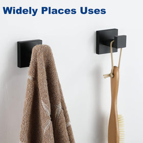 Delarkusi 4-pack bathroom hooks offer organized storage options.