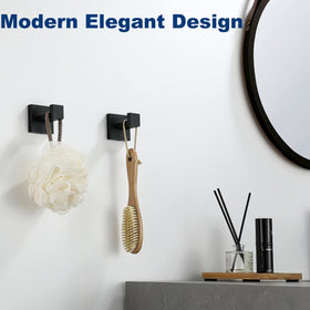 Delarkusi matte black towel hook close-up highlighting smooth edges and modern style.