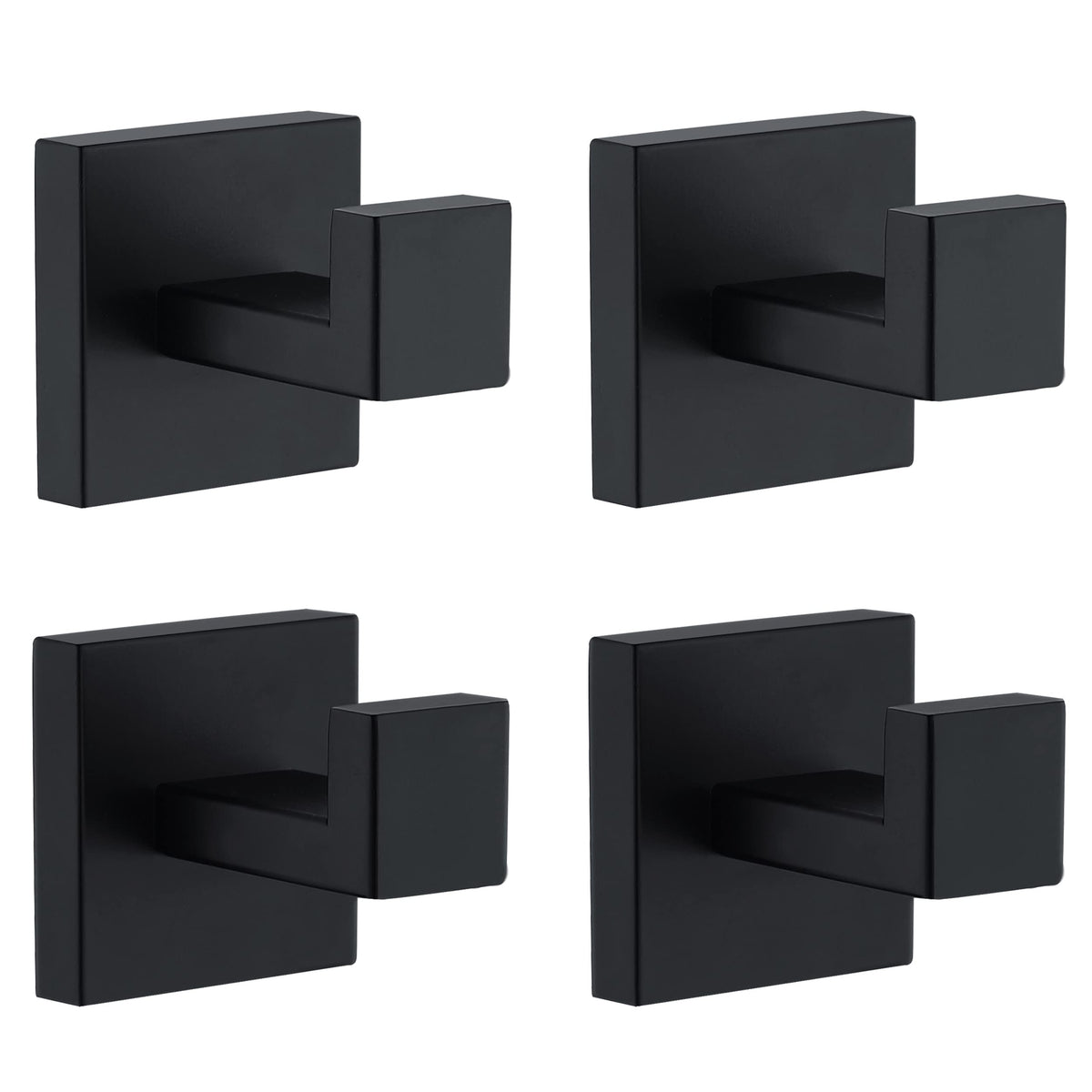 Delarkusi matte black towel hook square wall mount for towels in a modern bathroom.