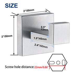 Delarkusi square heavy-duty hook brushed nickel blends with modern decor