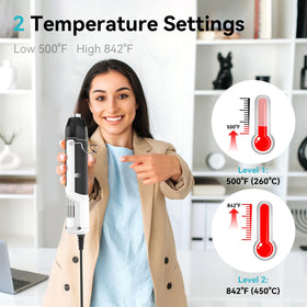 DELI mini heat gun dual temp control enables precise heat for resin and shrink wrap