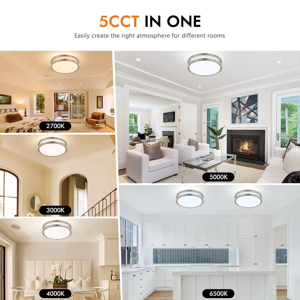Delightown 2-pack dimmable fixture, smooth brightness control for living areas.
