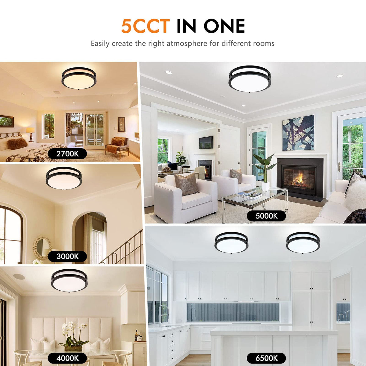 Delightown 2-pack dimmable ceiling light for customizable ambiance.