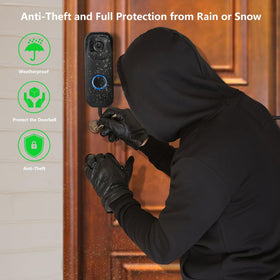 Delilyn weatherproof cover protects Blink doorbell against elements.