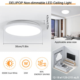 DELIPOP LED ceiling light suitable for outdoor patio lighting and weather resistance.
