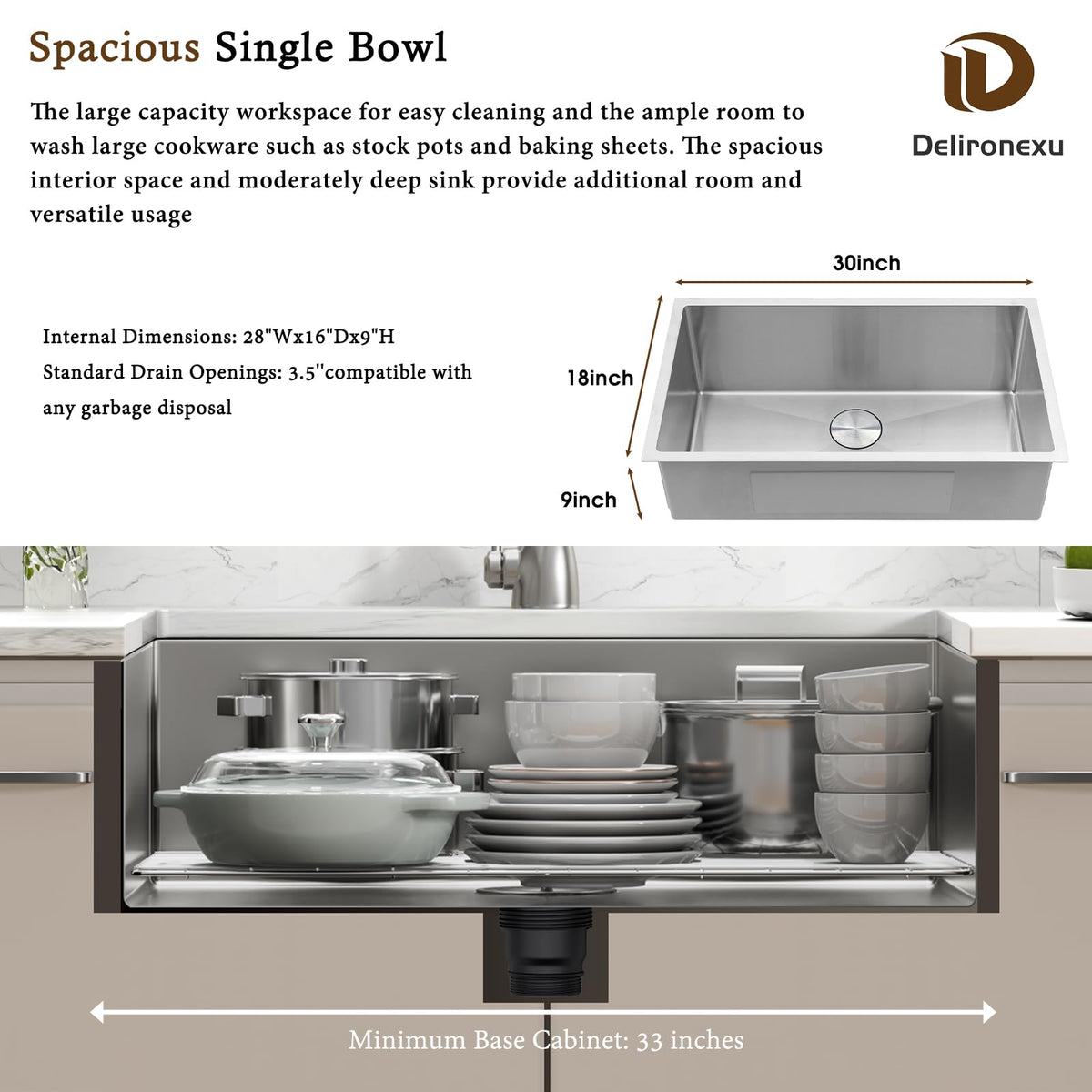 Delironexu brushed nickel finish resists stains for a modern kitchen look