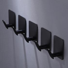 DELITON adhesive towel hooks shown on wall for easy installation and space saving.
