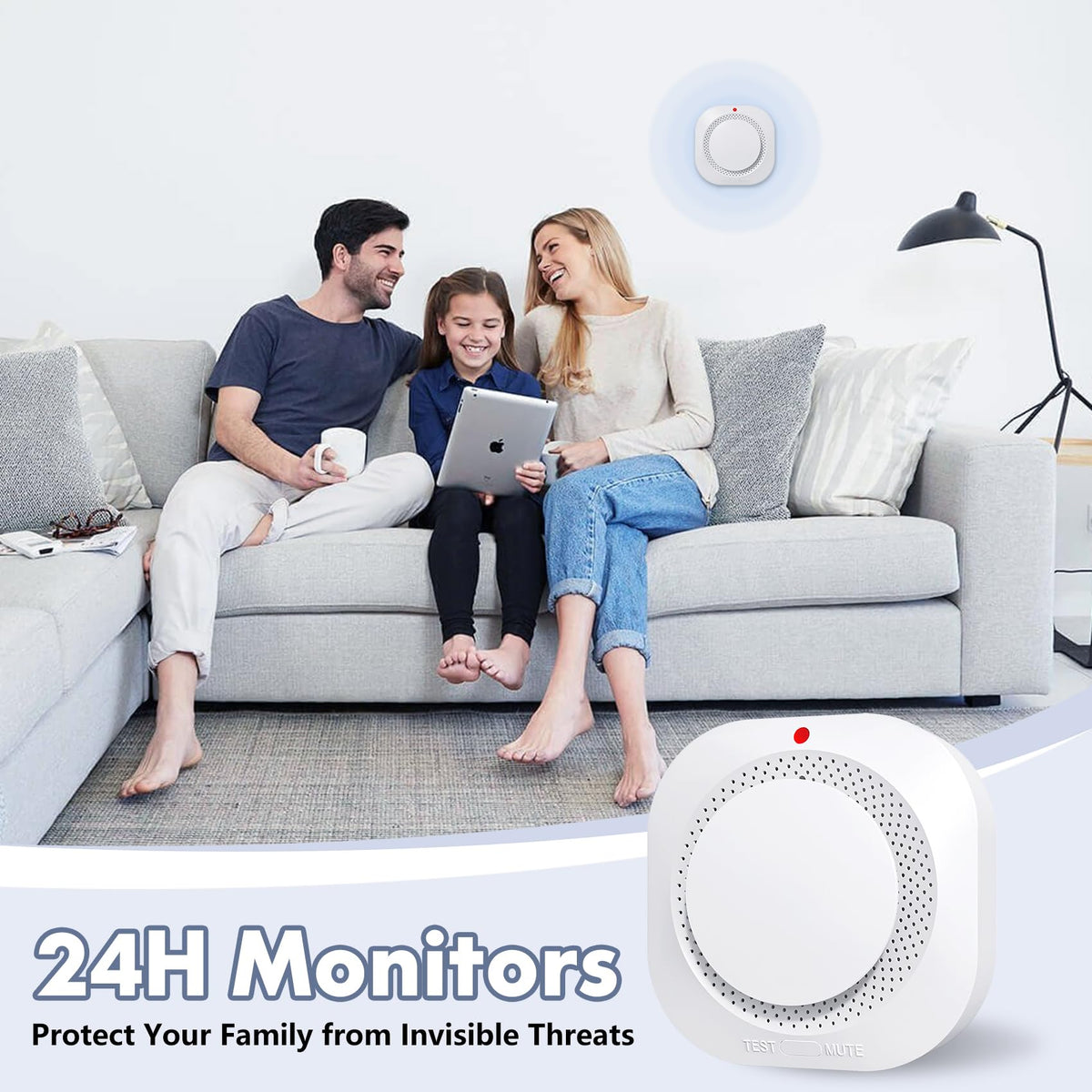 Deller LED indicator lights up to signal detection in real-time.