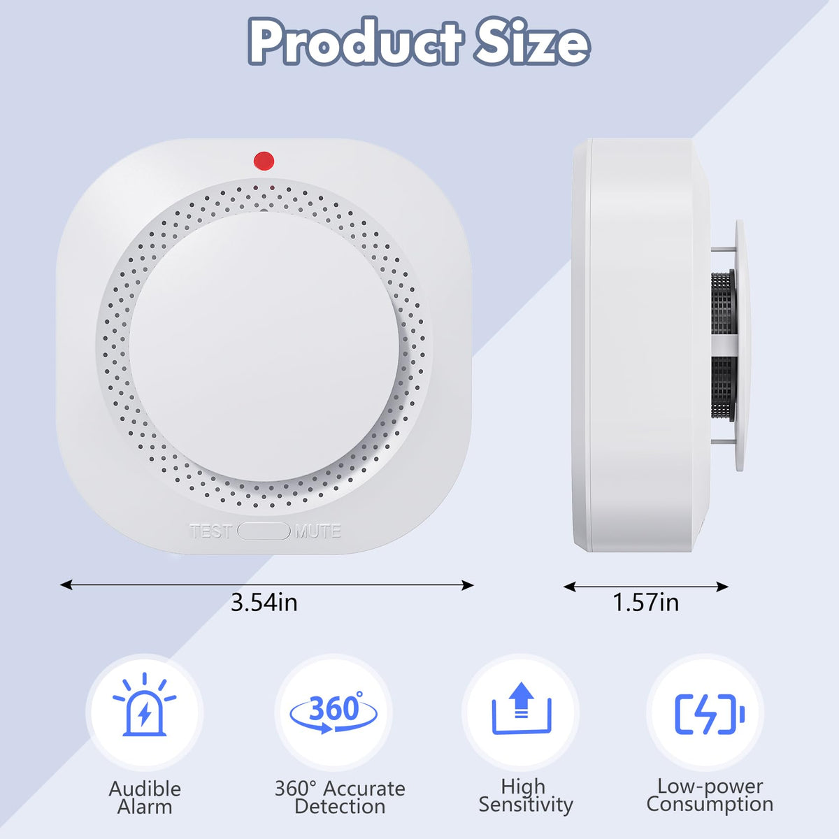 Deller Smoke Detector suitable for bedrooms, living rooms, basements, and offices.