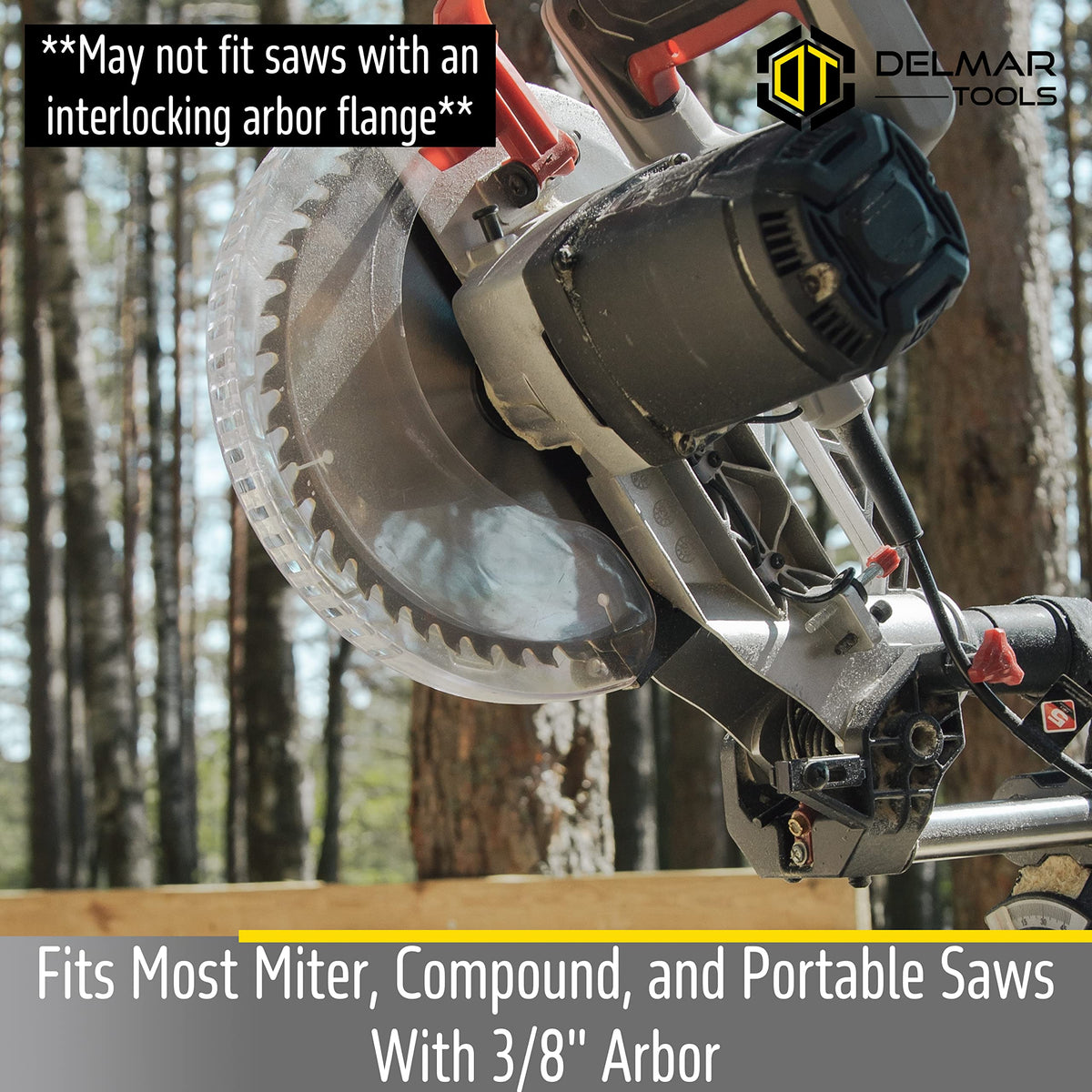 Delmar Tools laser guide fitting to saws with 3/8 inch arbor compatibility