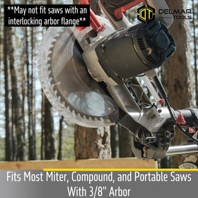 Delmar Tools laser guide fitting to saws with 3/8 inch arbor compatibility