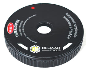 Delmar Tools miter laser guide showing setup alignment for accurate cuts