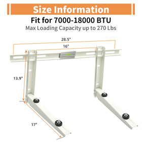 Heavy-duty support for a mounted outdoor unit with Delmoar bracket.