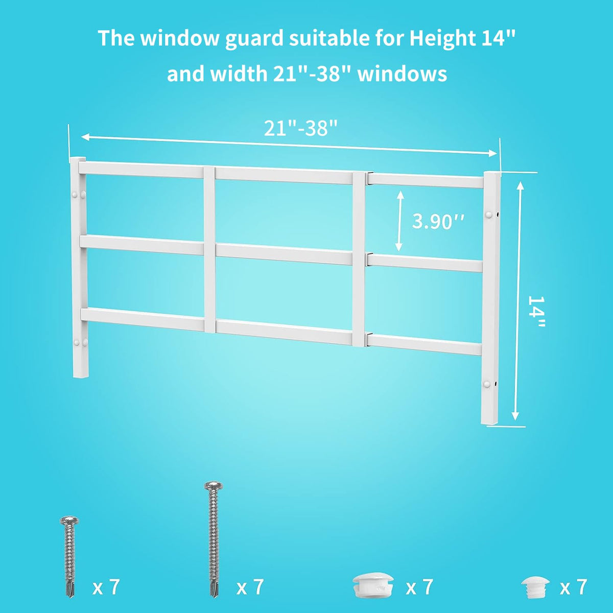 Delmoar vertical installation window guard in a tall window setup