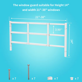 Delmoar vertical installation window guard in a tall window setup