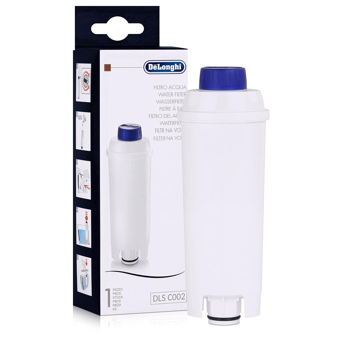 De'Longhi DLSC002 water filter front view improves coffee flavor and machine protection.