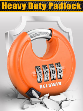 DELSWIN 3/8 inch shackle padlock, durable and tamper resistant.