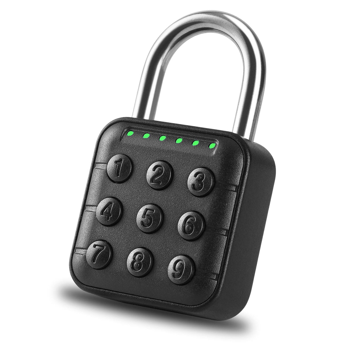 DELSWIN combination lock front view highlights rugged zinc alloy body for secure lockers.