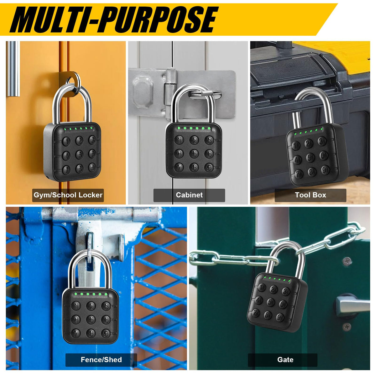 DELSWIN combination lock in use on a locker illustrates versatile security across settings.