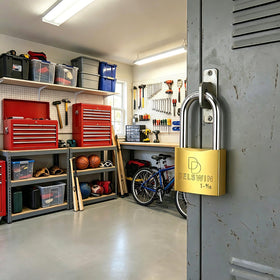 DELSWIN 5-pin cylinder padlock resists picking for reliable security.