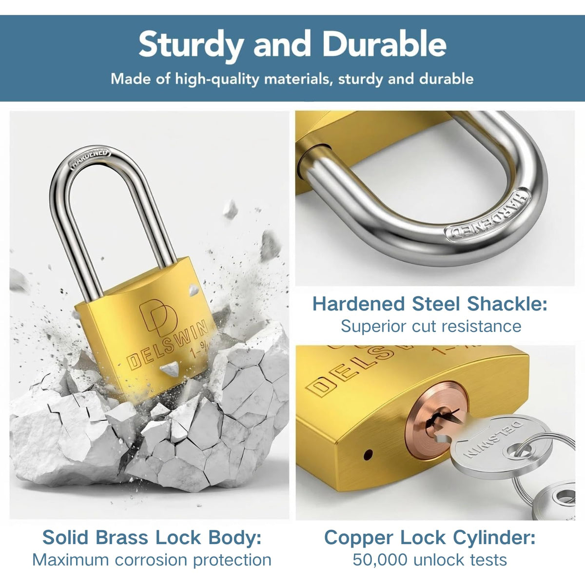 DELSWIN keyed-alike 2-pack lets you use one key for all locks.