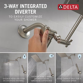 Delta 3-way diverter lets you switch between rain head, handheld, or both