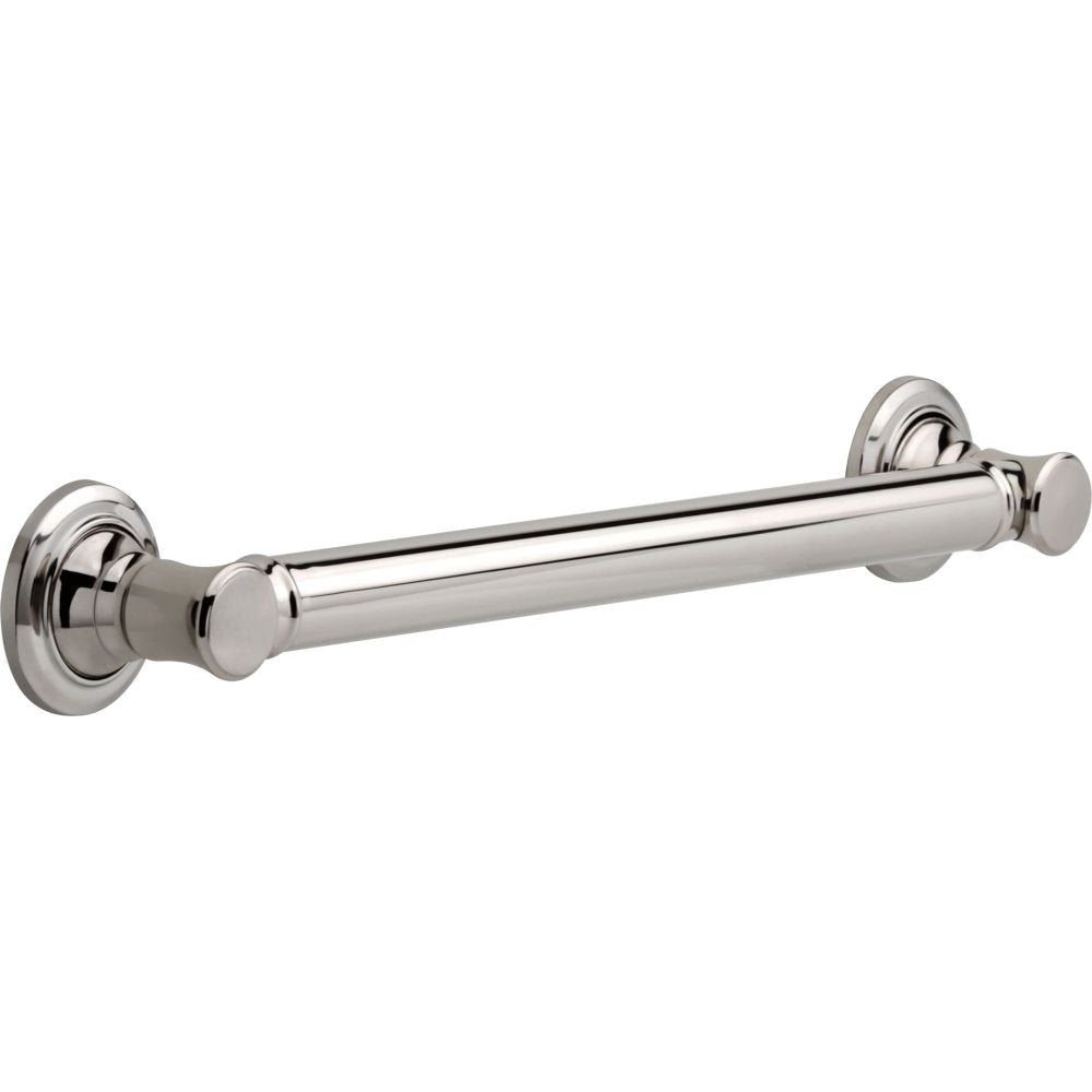 Delta 41618 chrome grab bar front view showing 18-inch length and sturdy grip