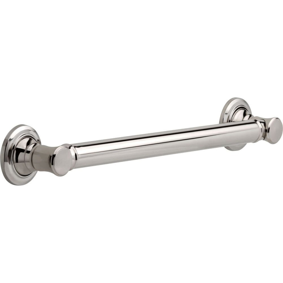 Delta 41618 chrome grab bar front view showing 18-inch length and sturdy grip