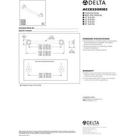 Delta 41618 chrome grab bar wall-mounted design for stable bathroom support