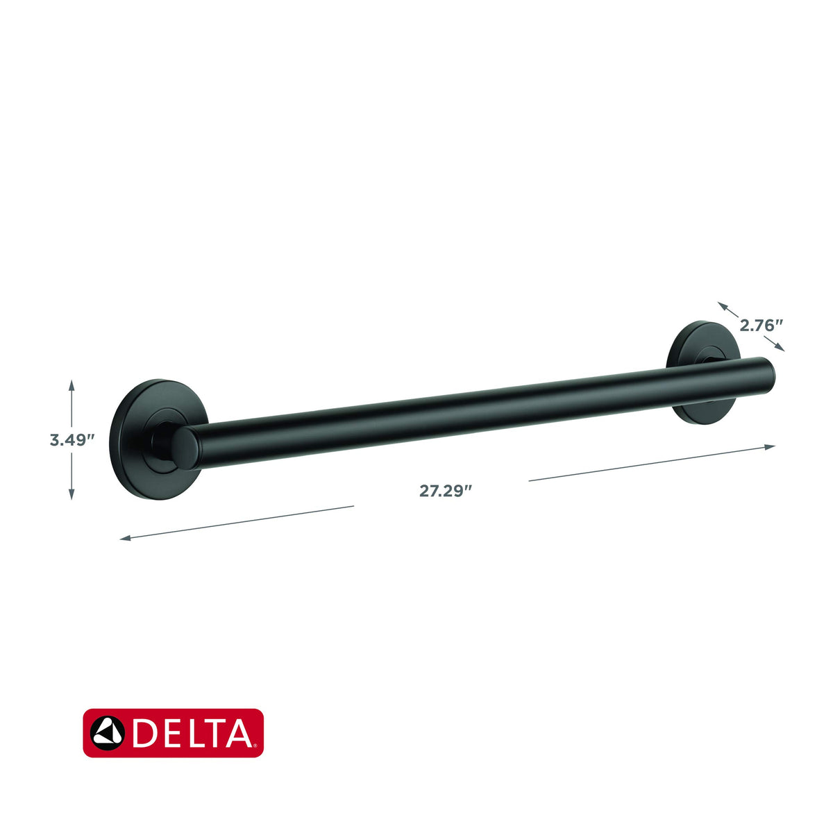 Delta 41824-BL matte black grab bar detail for stylish safety.