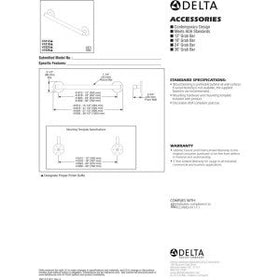 Delta 41824-BL shower grab bar for balance near tub or toilet.